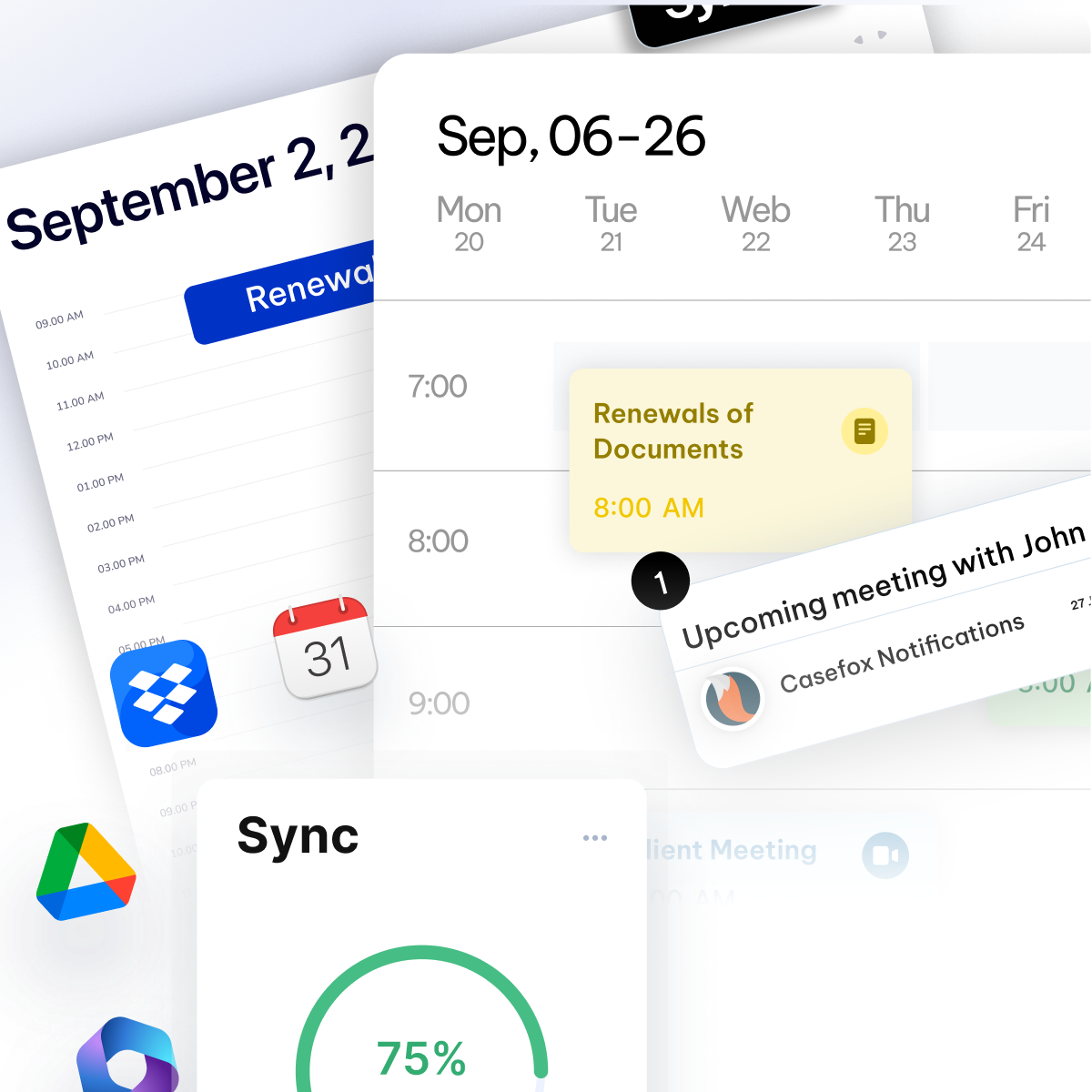 Calendar and task management feature - CaseFox software for bankruptcy attorneys