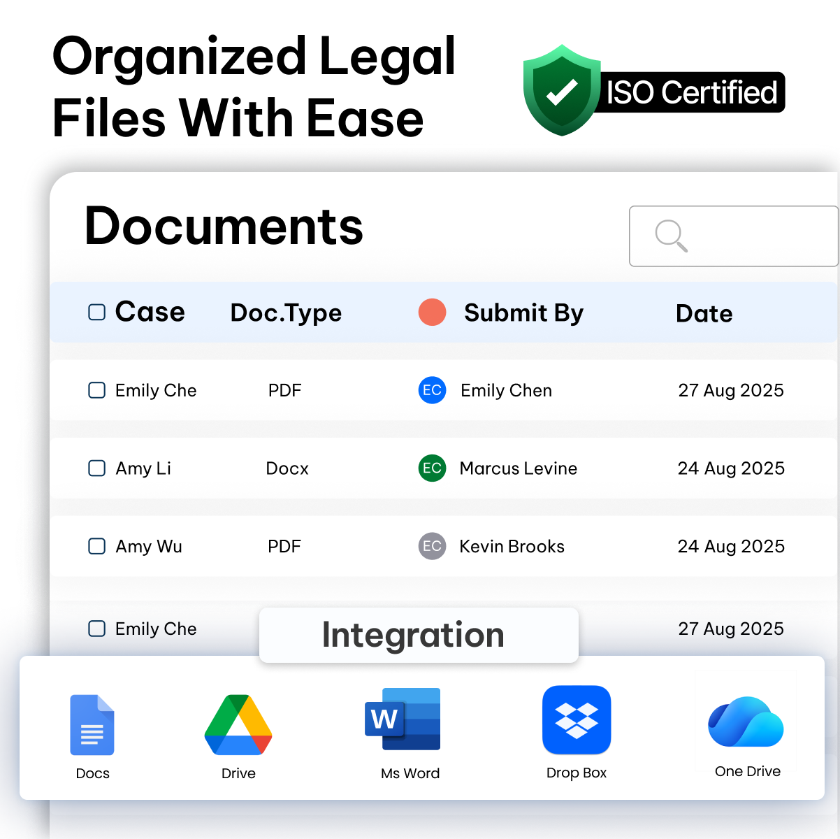 Legal document management feature - CaseFox software for bankruptcy attorneys