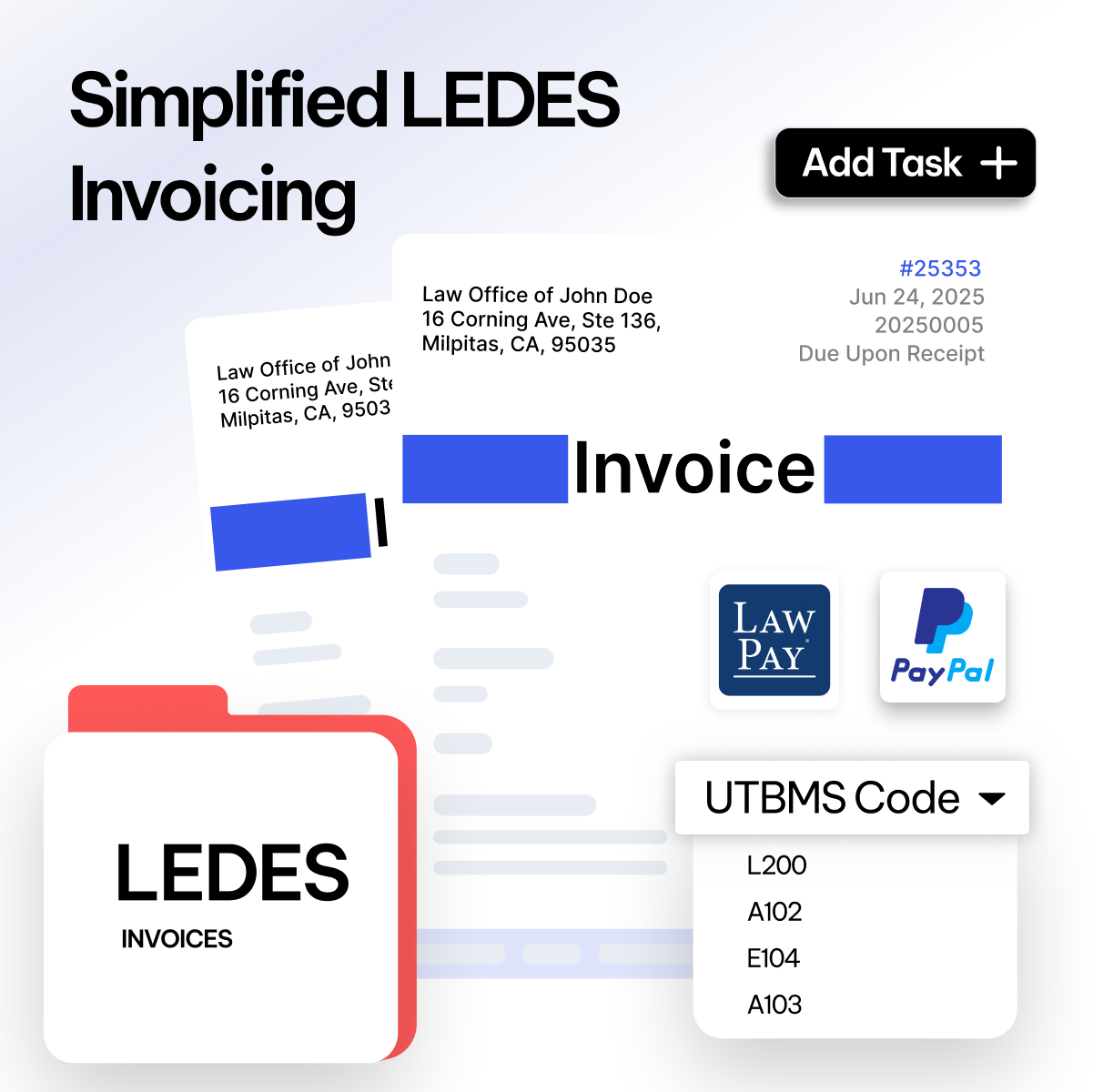 Invoicing and payments management feature - CaseFox software for bankruptcy attorneys