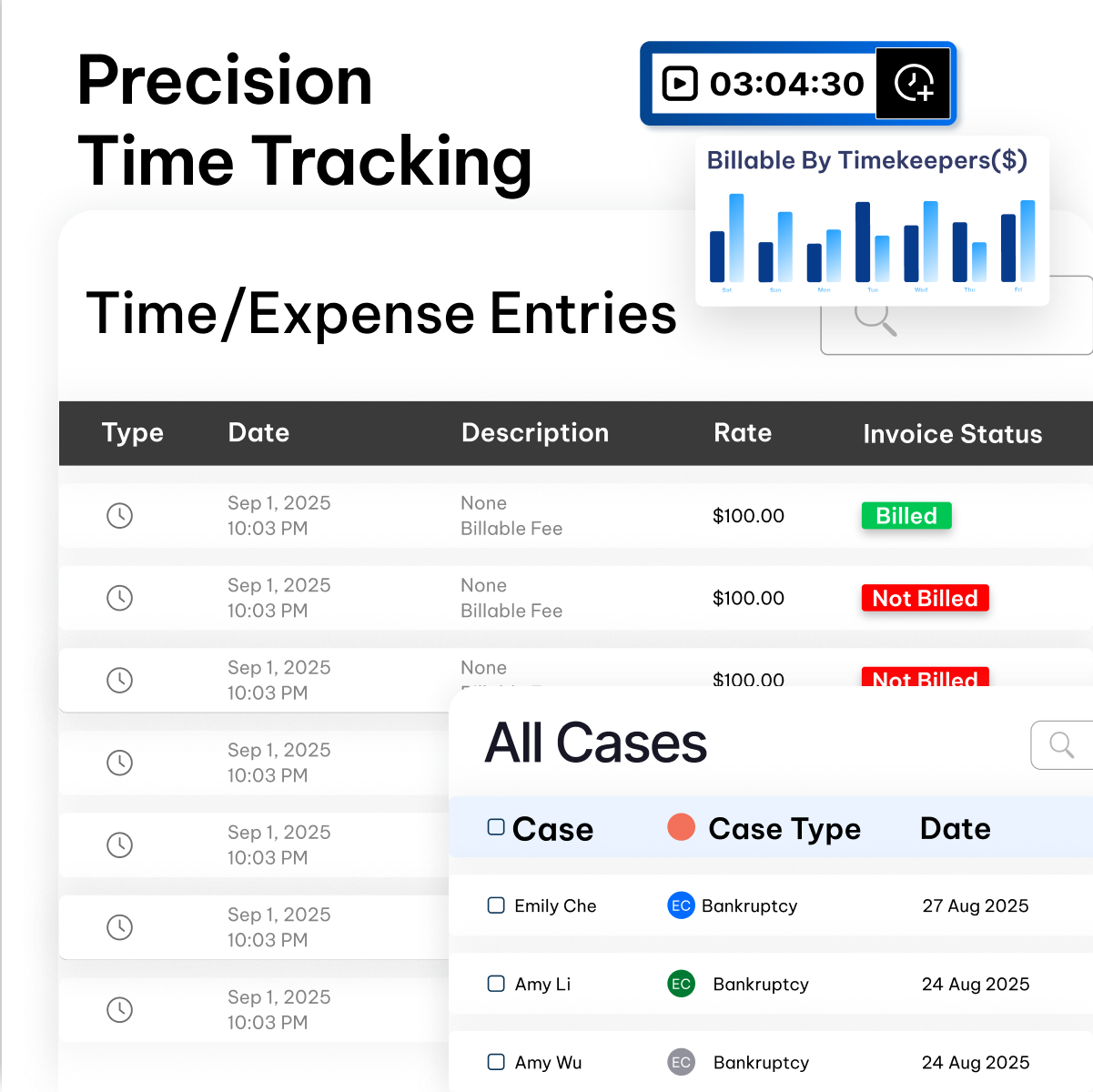 Time and Expense Tracking - CaseFox bankruptcy software for attorneys