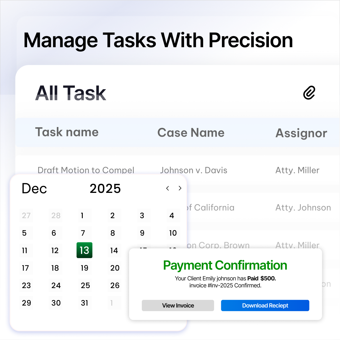 Managing tasks easily in CaseFox civil litigation law software