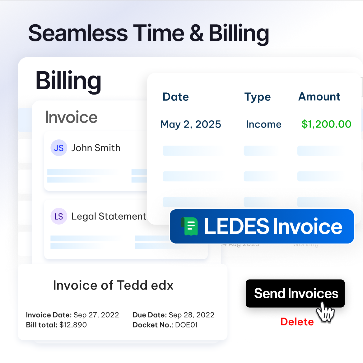 Timekeeping and Billing feature in CaseFox civil litigation law software