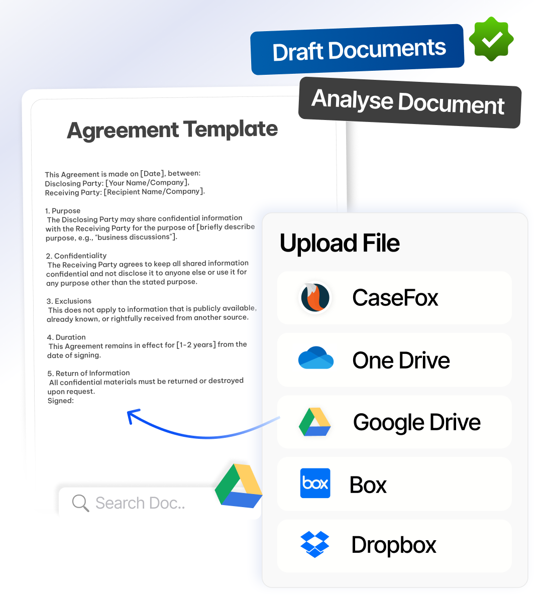 Document management in CaseFox software