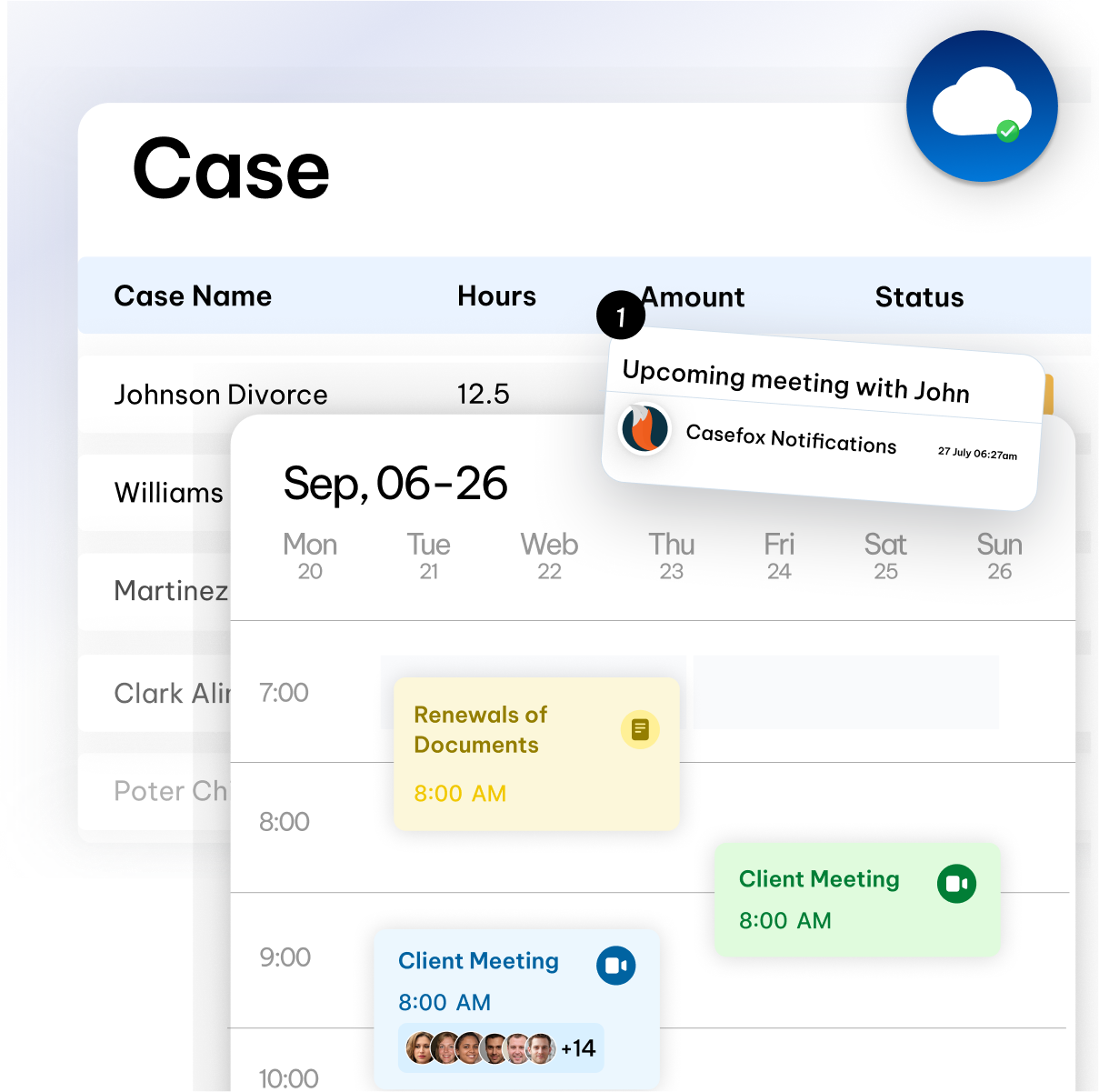 Legal case management in CaseFox family law software