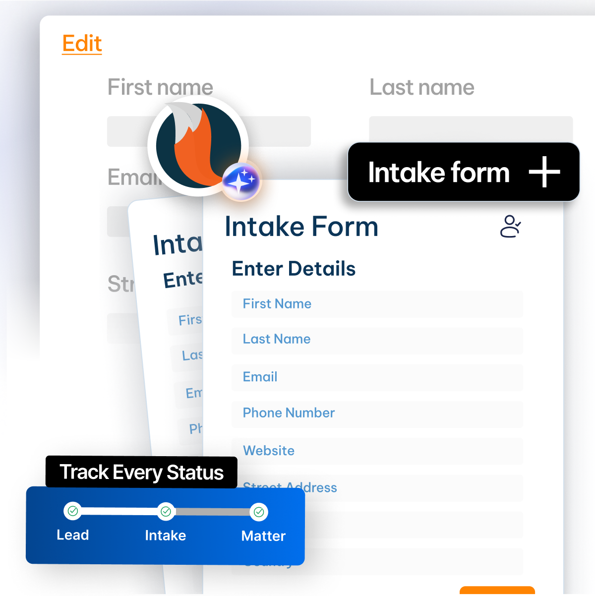 Legal client intake form - CaseFox Government case management software