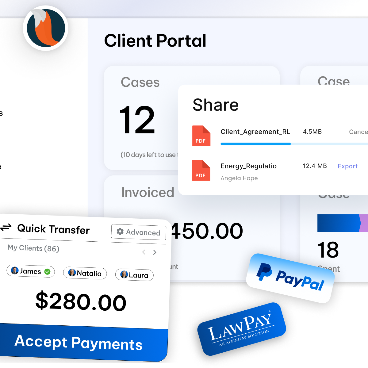 Secure Client Portal - CaseFox Government legal case management software