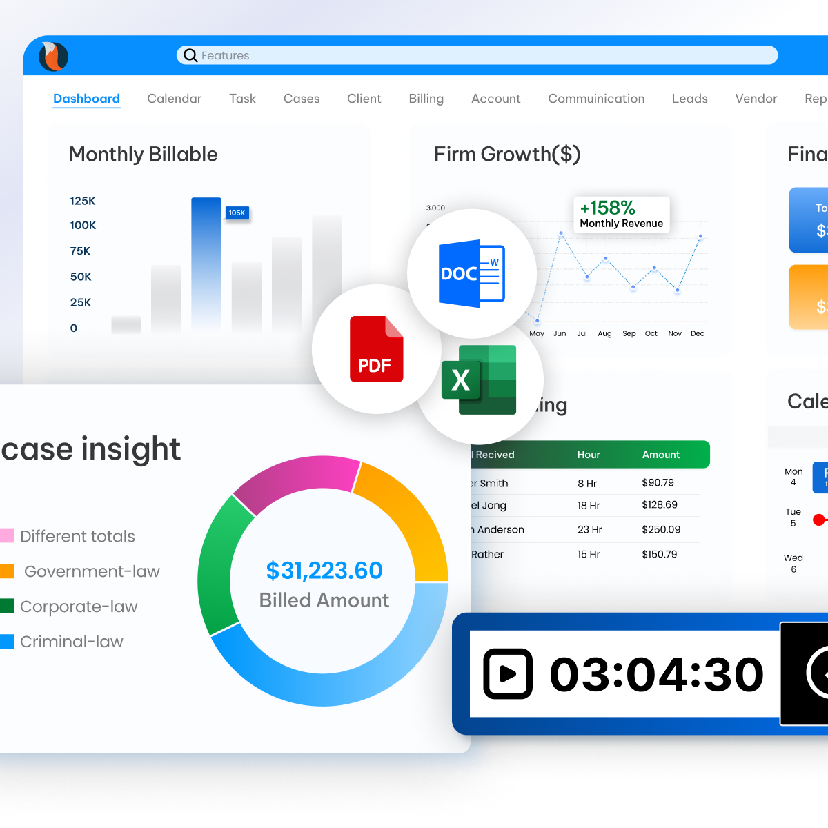 Dashboards and Analytics UI - CaseFox Government legal case management software