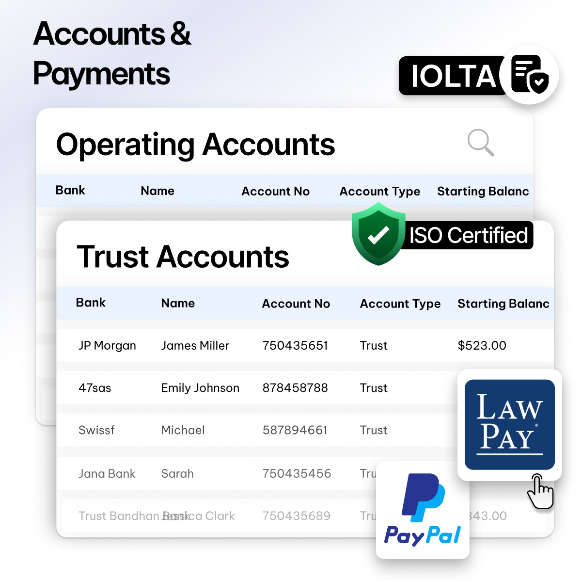 Legal Accounts and Payments management in CaseFox immigration attorney software