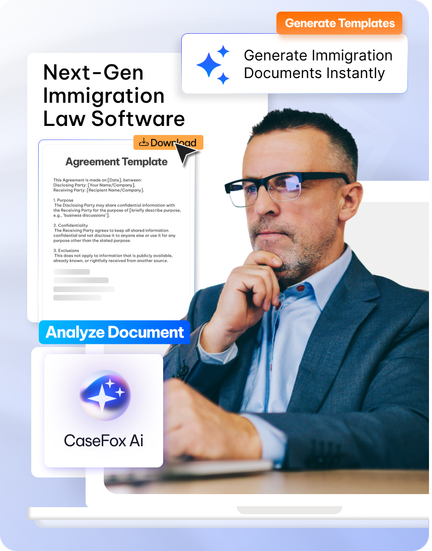 Legal AI Document Drafting in CaseFox immigration-law-software