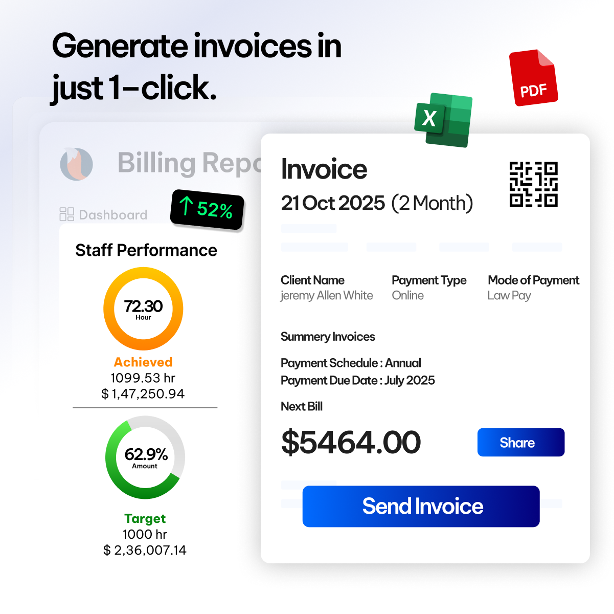 Billing and Invoicing feature - CaseFox immigration lawyer software