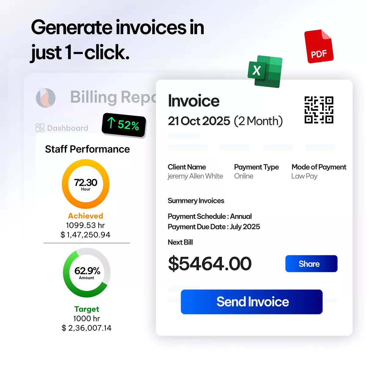 Billing and Invoicing feature - CaseFox immigration lawyer software