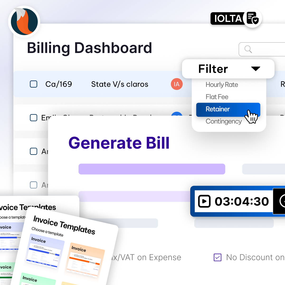 E‑Billing, Invoicing and Online Payments feature - CaseFox In-house counsel software
