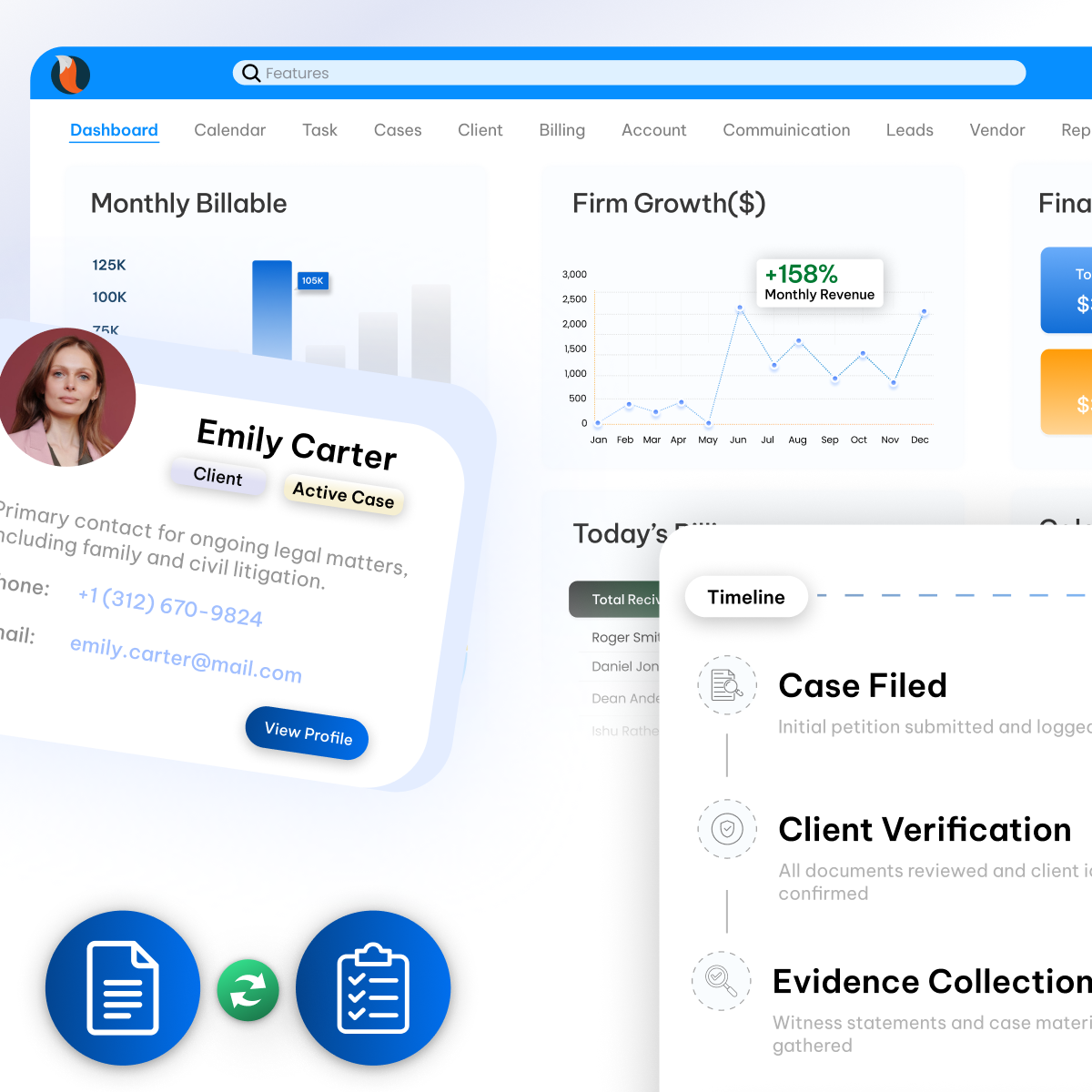Legal case management feature - CaseFox In-house counsel software