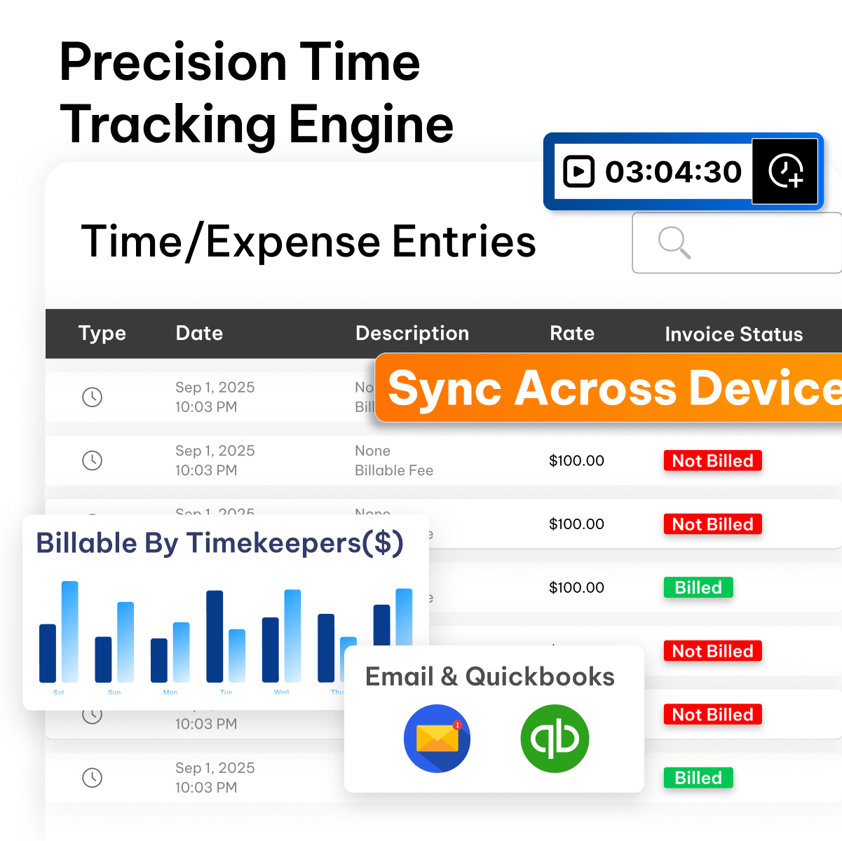 Time Tracking feature in CaseFox legal software