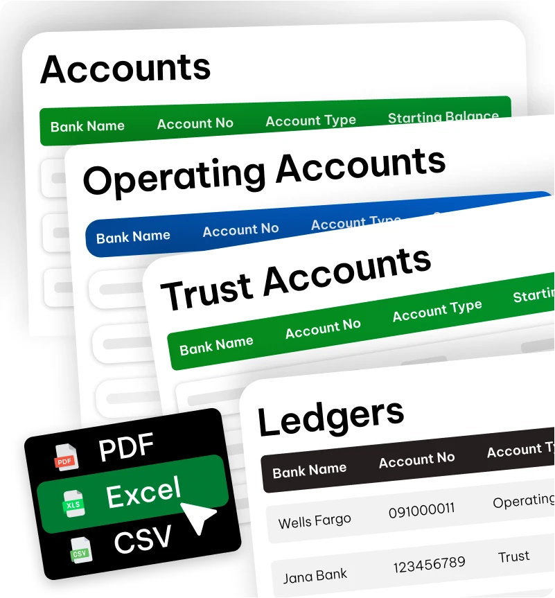 CaseFox UI showing detailed insights on legal trust accounting