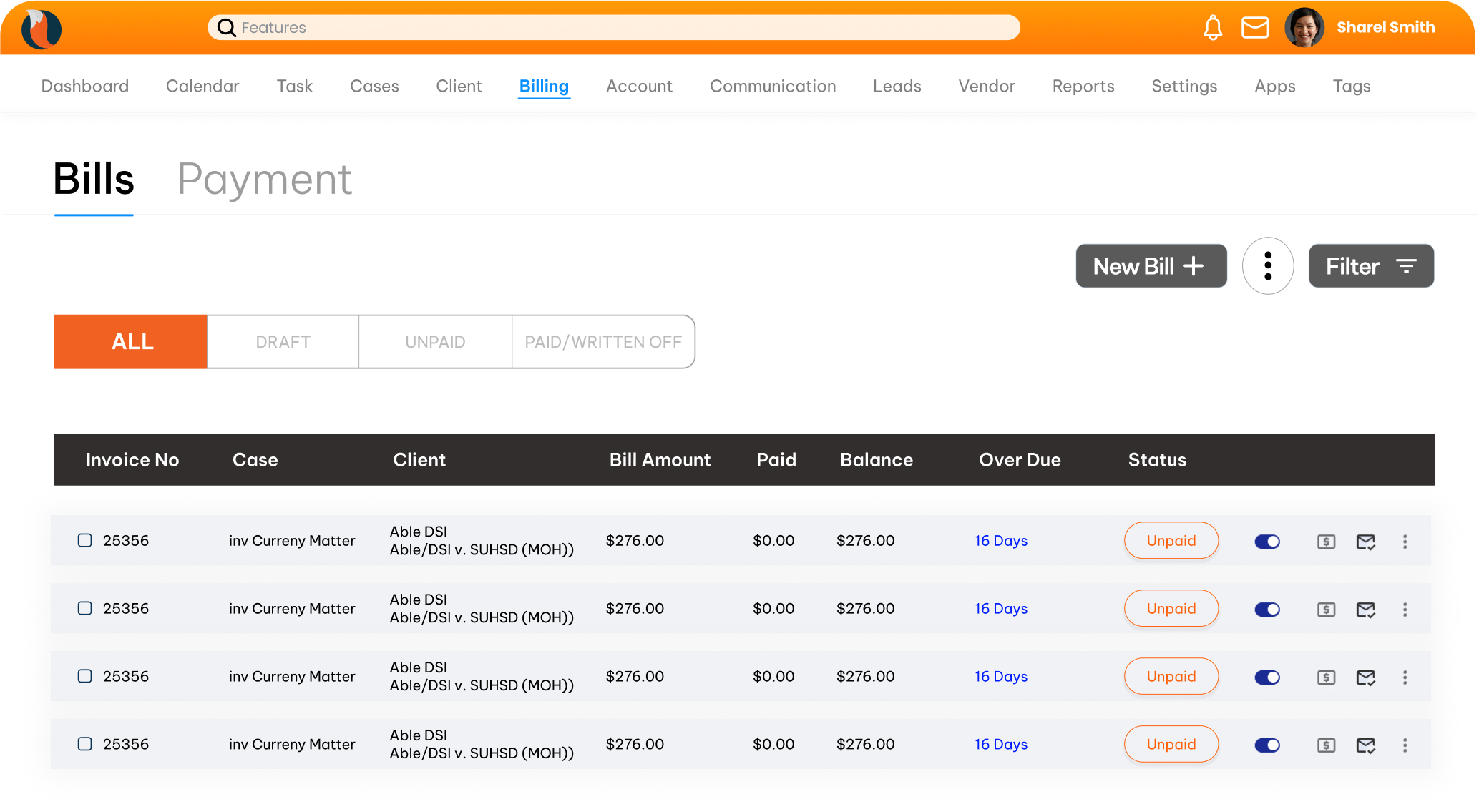 CaseFox User Friendly UI Legal Billing Software Solution for Law Firms