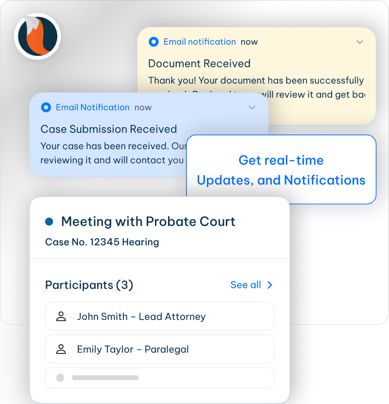 Get automated reminders for case events deadlines in CaseFox - law calendar software
