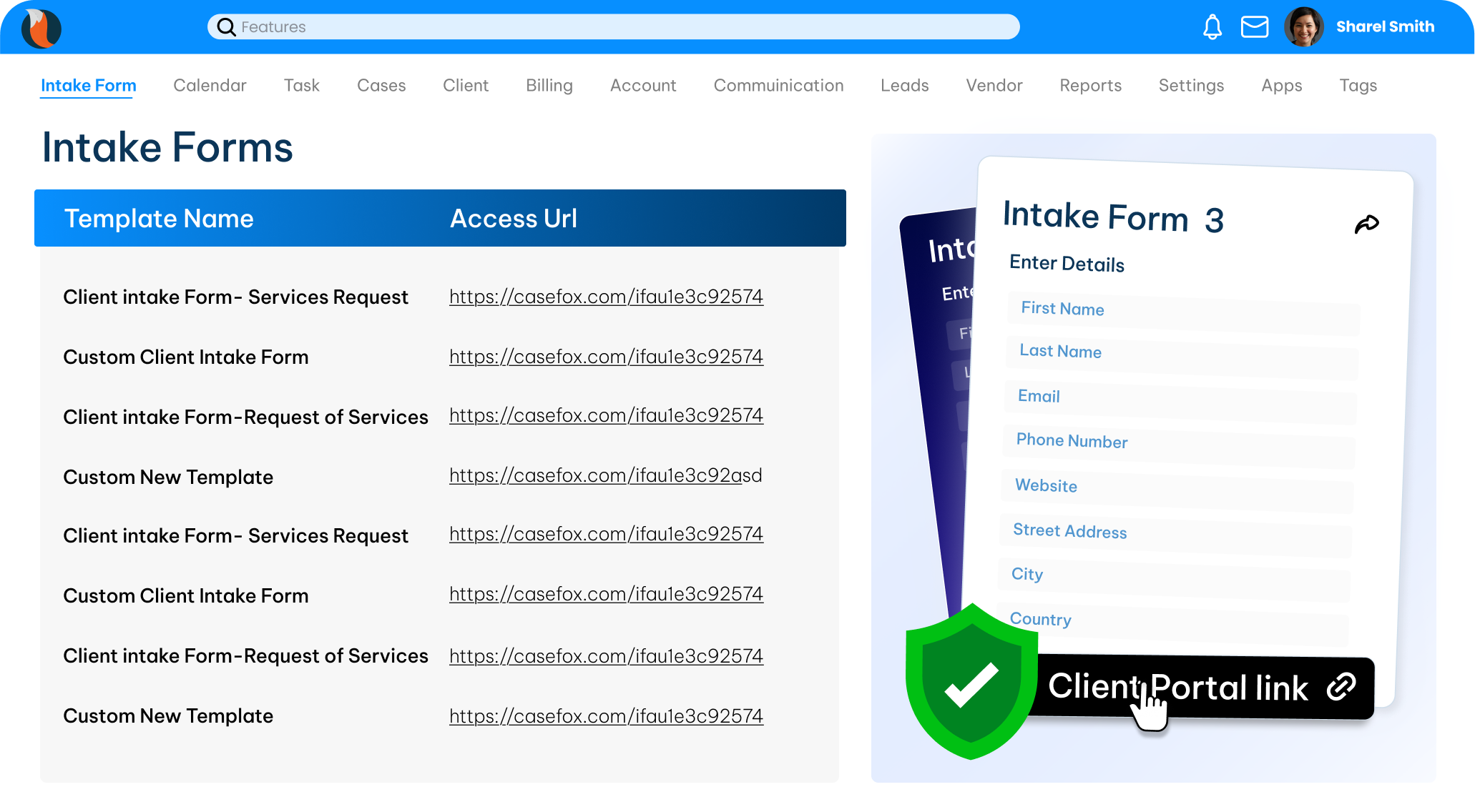 CaseFox Legal Client Intake Software and Forms