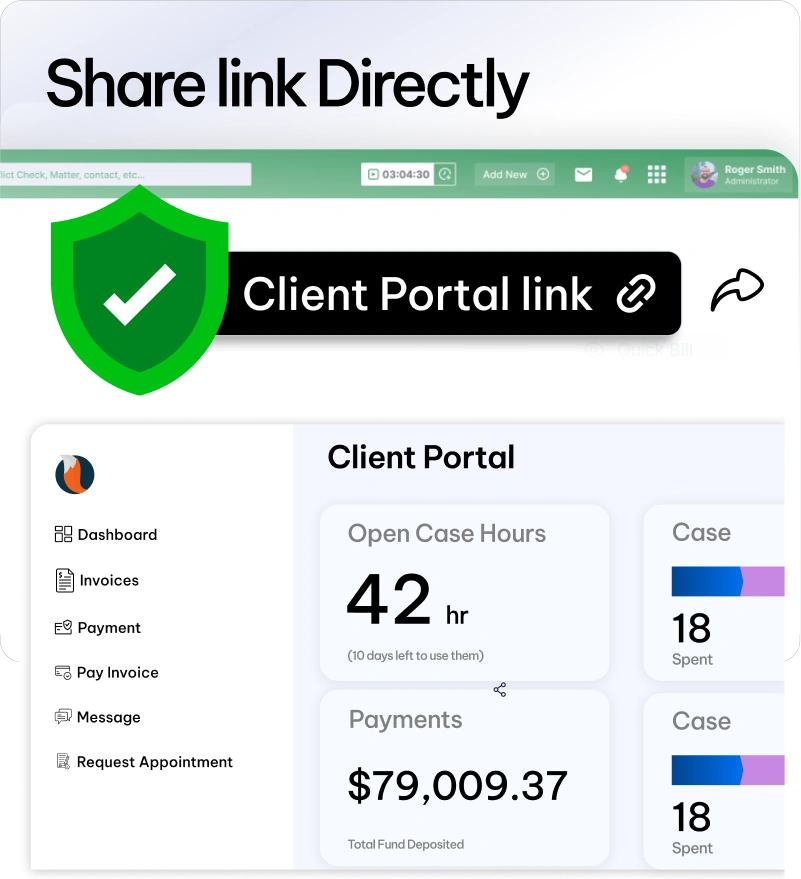 Send a custom and encrypted legal client portal URL