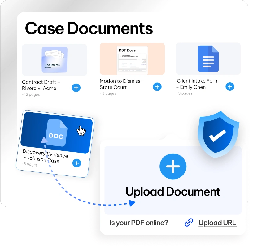 Upload & download case documents securely on the CaseFox legal client portal
