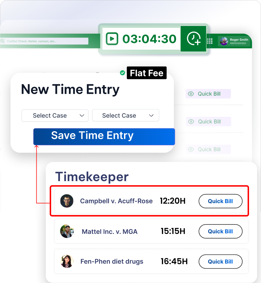 CaseFox automatic real-time tracking with timers