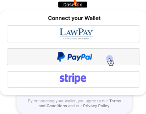 Accept online payment with PayPal, Lawpay, or Stripe in the CaseFox software