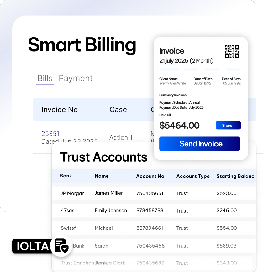 Smart legal billing and invoicing feature - CaseFox software