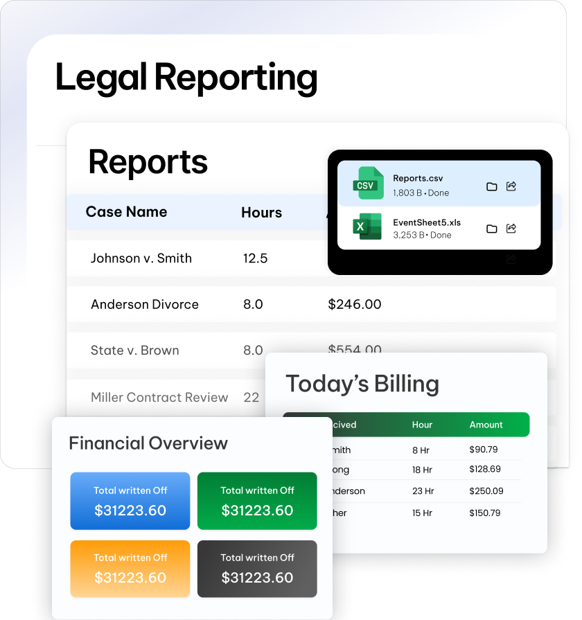 Advanced legal reporting feature - CaseFox software