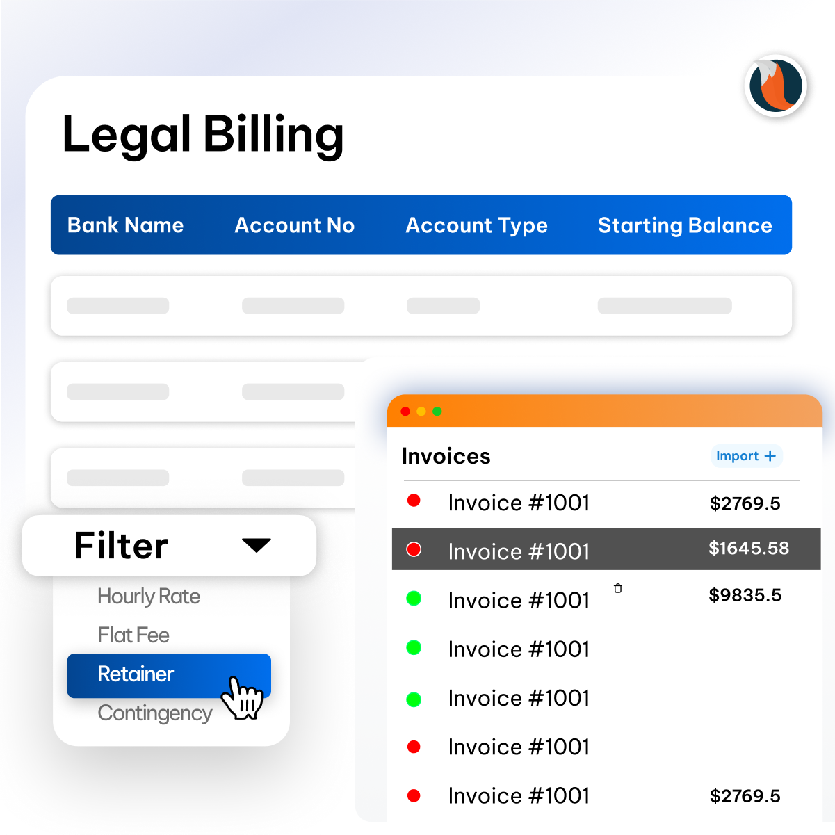Billing and invoicing feature - CaseFox: best personal injury case management software