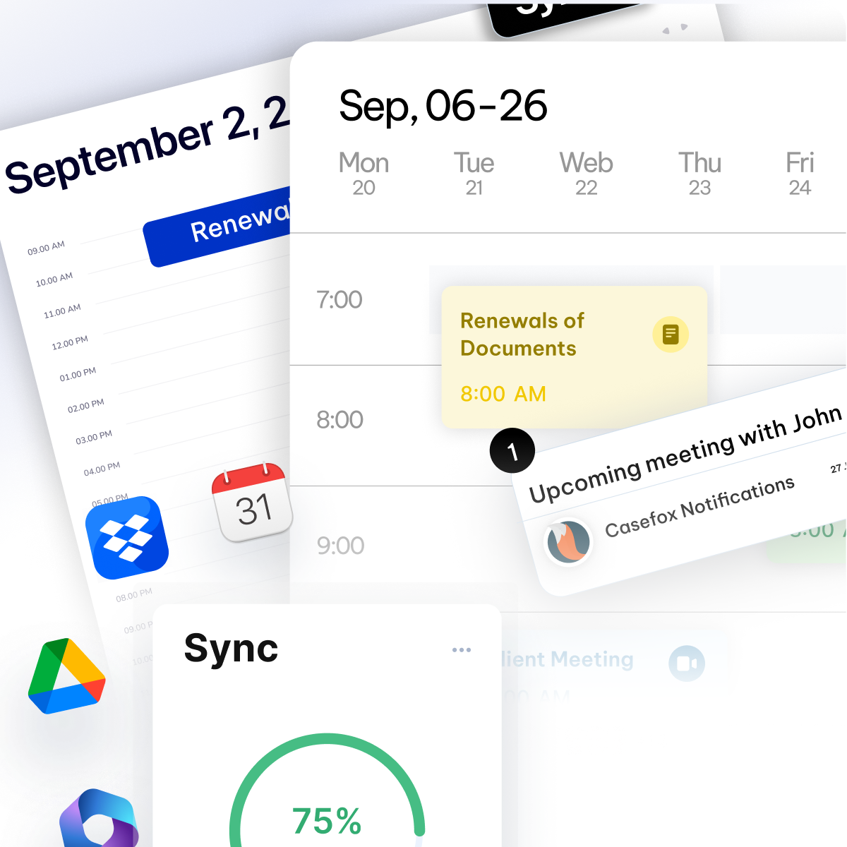 Calendar and task management feature - CaseFox personal injury law software