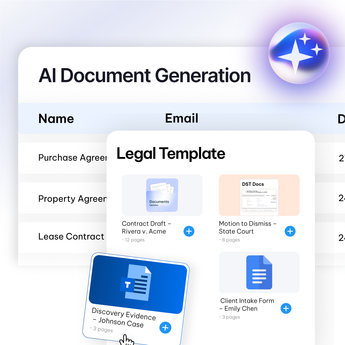 AI document generation in CaseFox real estate legal software