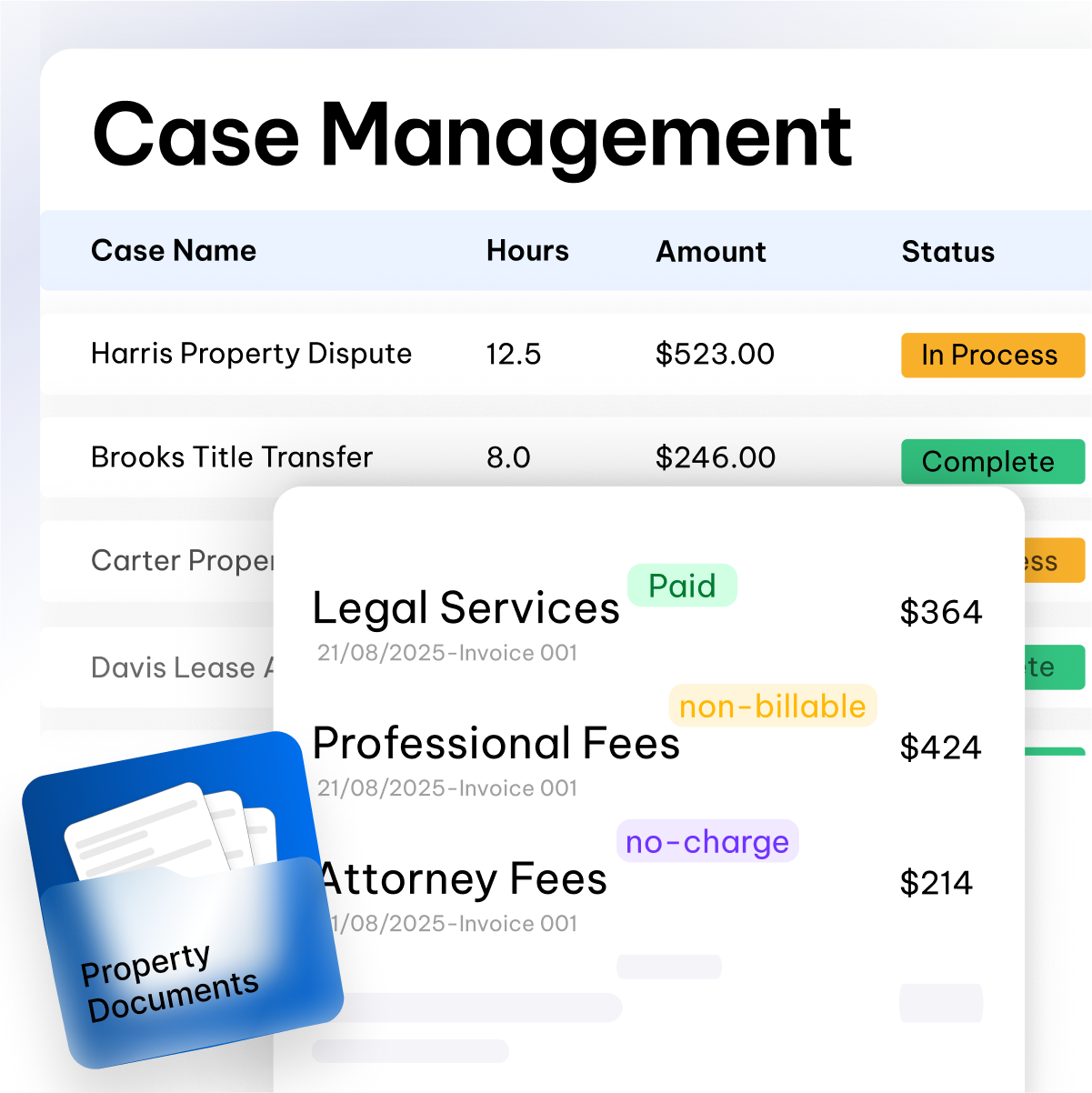Case management in CaseFox real estate law software