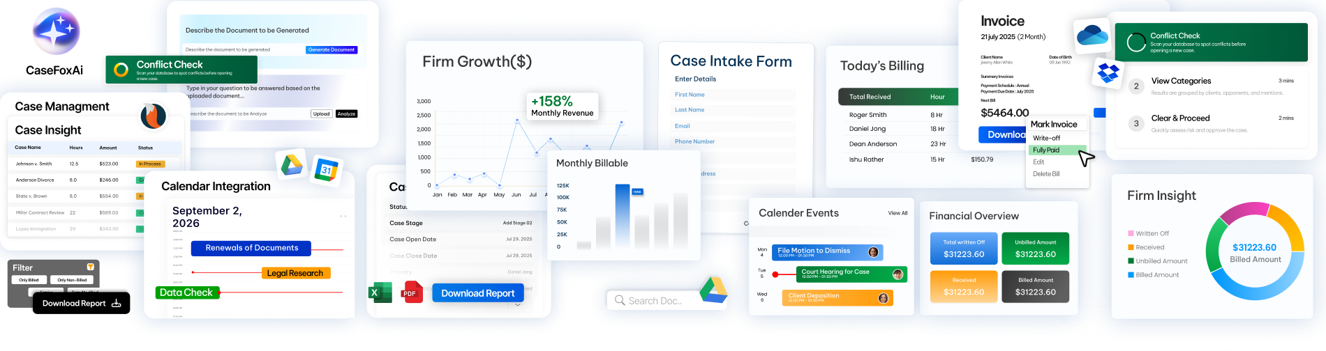CaseFox's legal software for small law firm management