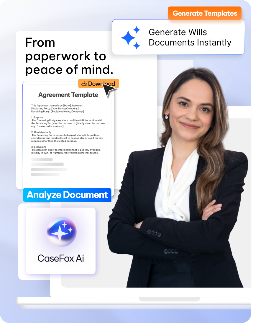 Legal AI Document Drafting - CaseFox Estate planning software for attorneys