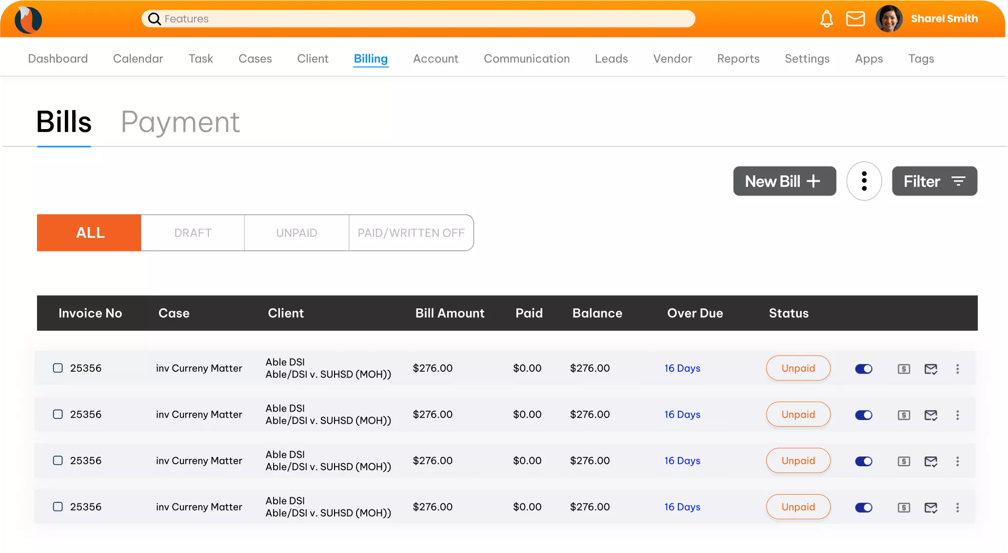 CaseFox User Friendly UI Legal Billing Software Solution for Law Firms