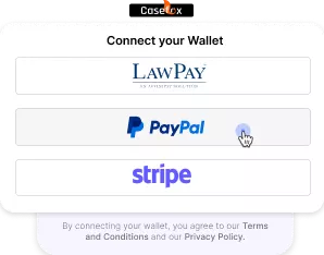 Accept online payment with PayPal, Lawpay, or Stripe in the CaseFox software