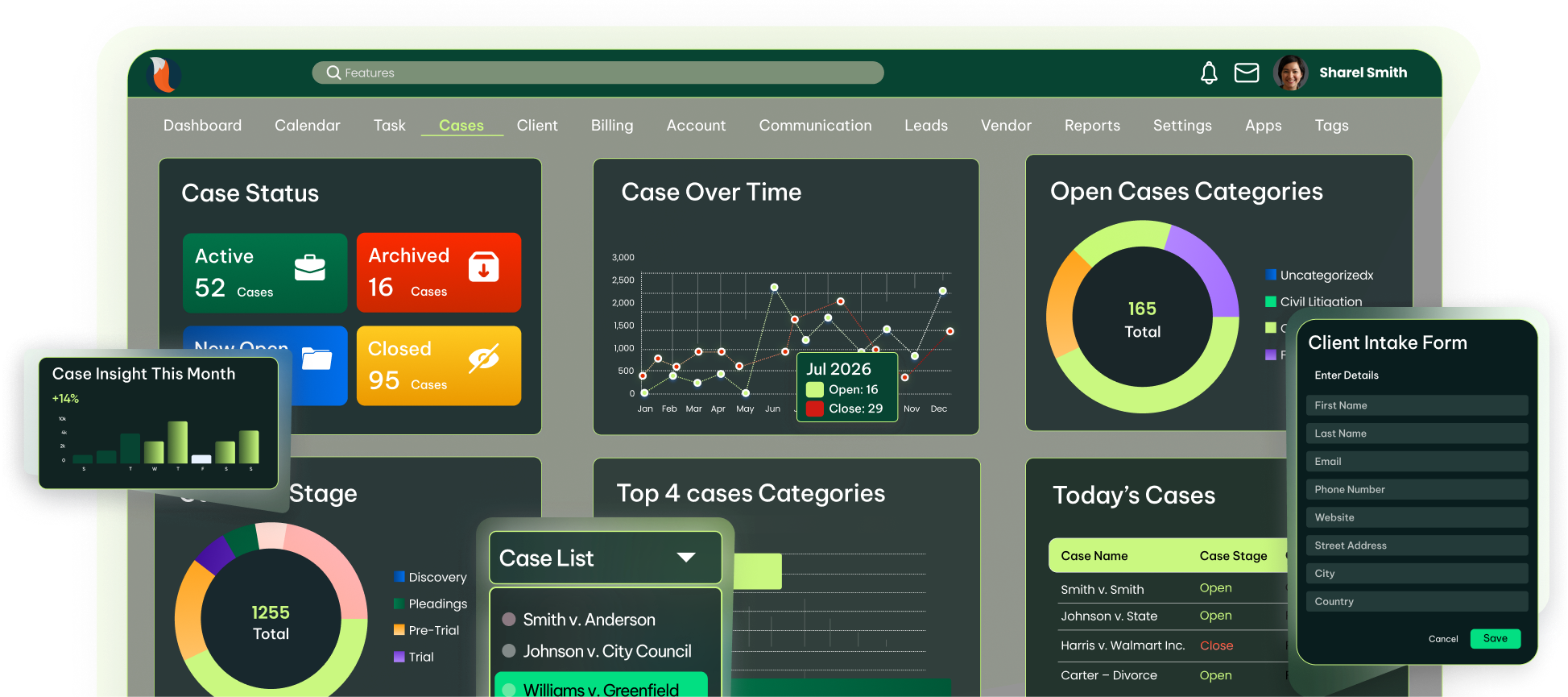 CaseFox Dashboard - Best legal case management software for South African attorneys