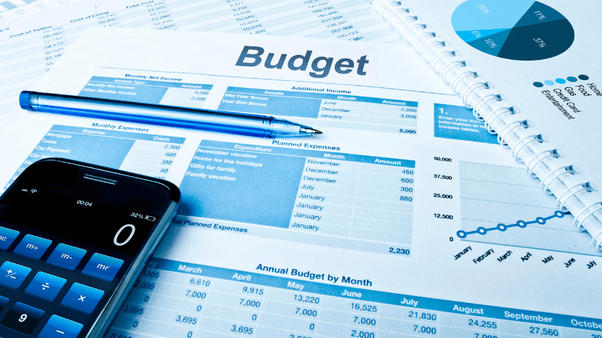 Budgeting reports with calculator