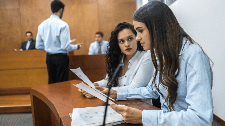 Lawyers in trial at the courthouse