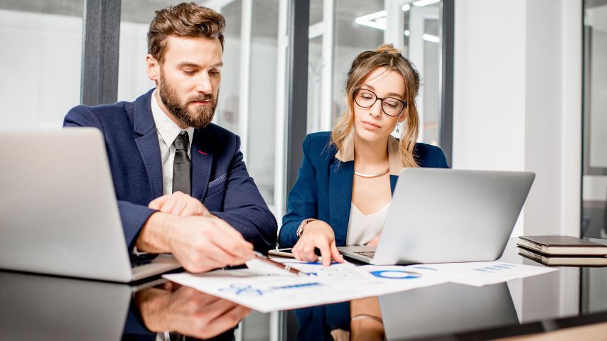 Legal team working together