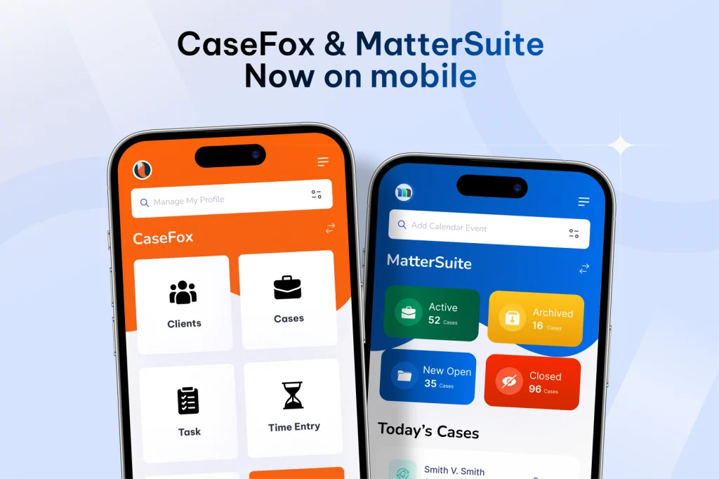 CaseFox and MatterSuite legal mobile app