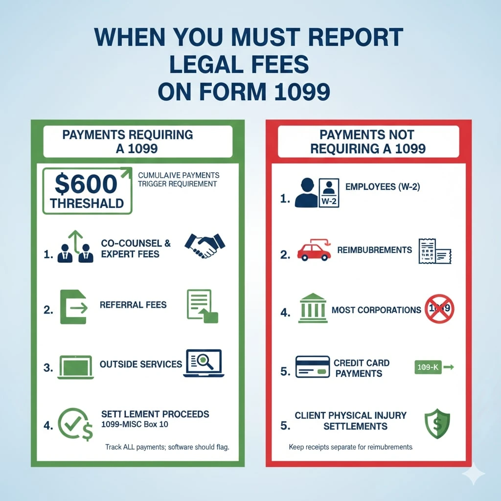 when you must report legal fees on form 1099