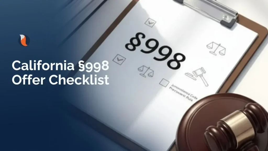 California §998 Offer Checklist: What Every Litigator Must Do Before Sending One