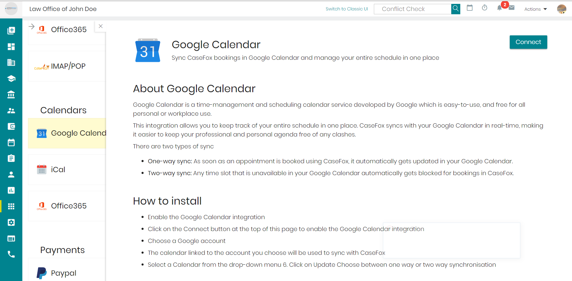 CaseFox-integration-With-Google-Calendar