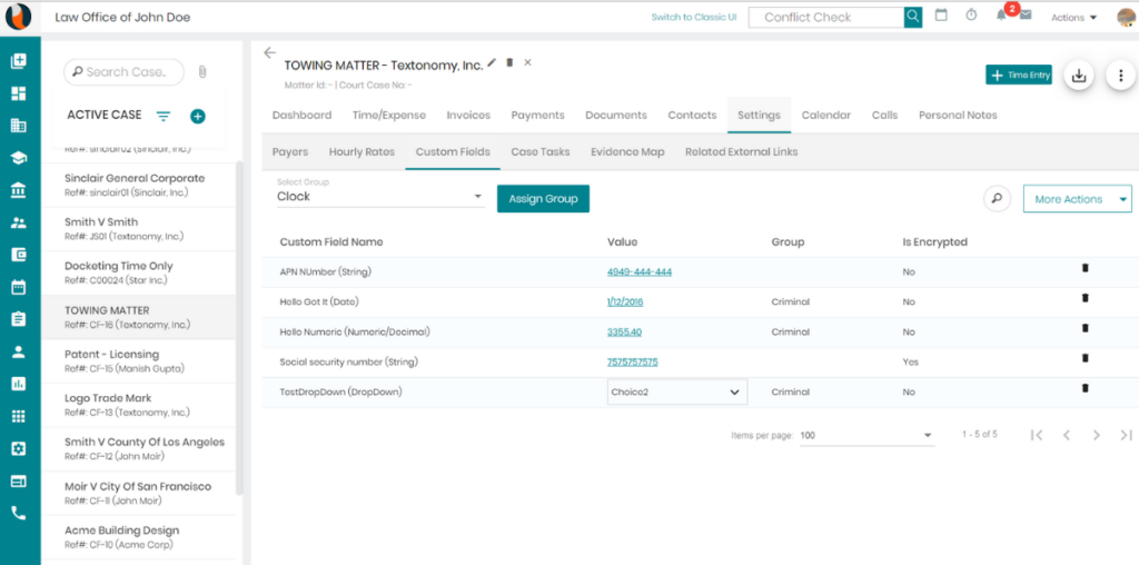 Law Firm Software with Custom Fields | CaseFox