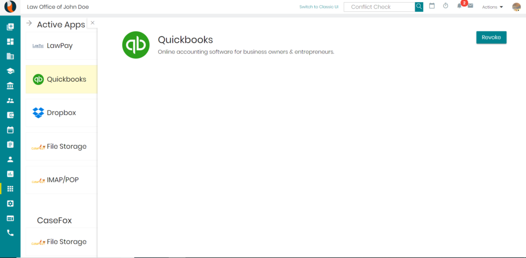 QuickBooks Integration with Best Law Firm Software | CaseFox