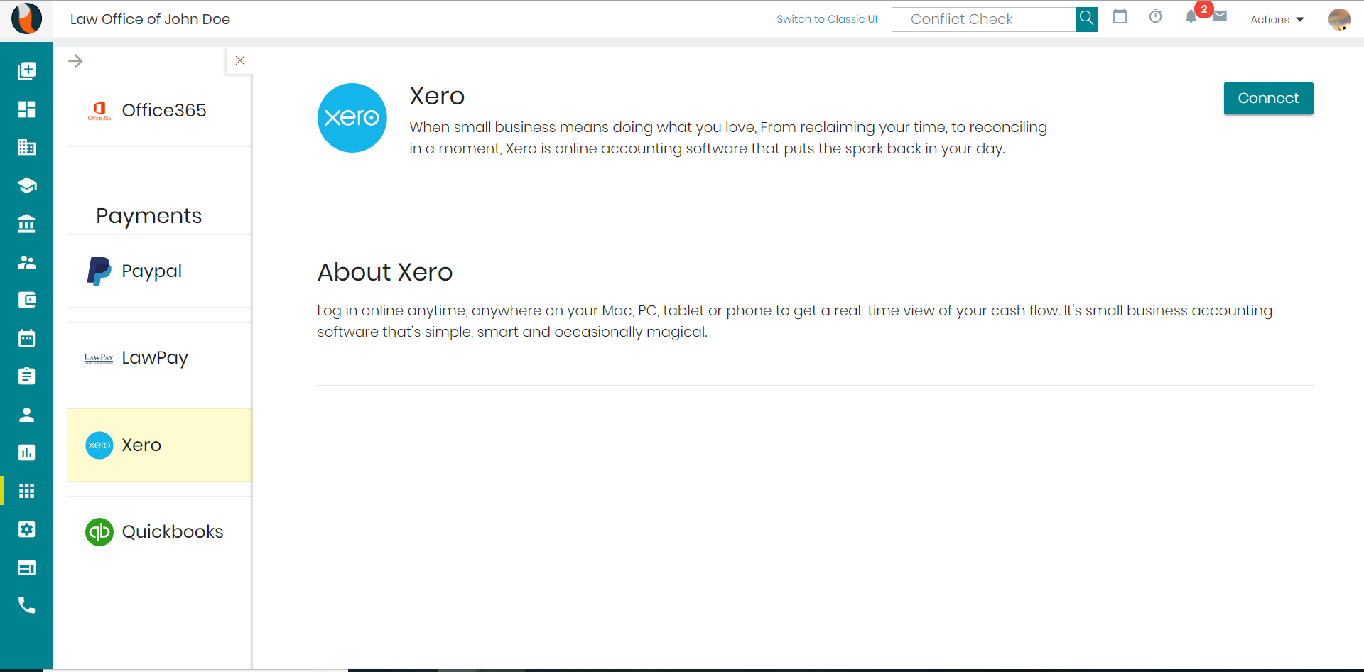 CaseFox Xero-Payment integration