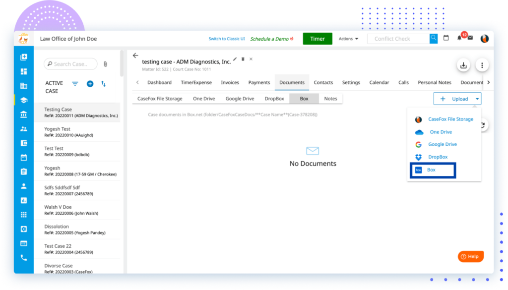 CaseFox and Box Integration CaseFox
